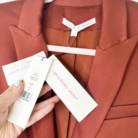 NWT Veronica Beard Athens Dickey Jacket Blazer Clay Size 6 - Picture 9 of 14
